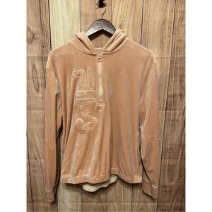 FILA XL quarter zip velour sweatshirt pullover hoodie